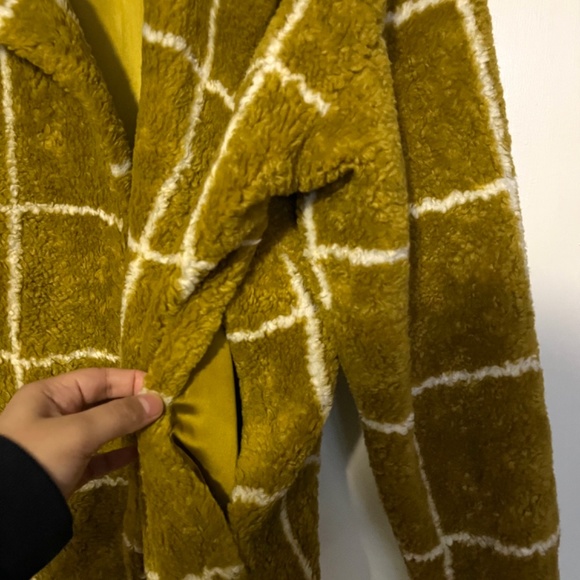 Mustard Plaid Teddy Jacket size XS - Picture 4 of 8